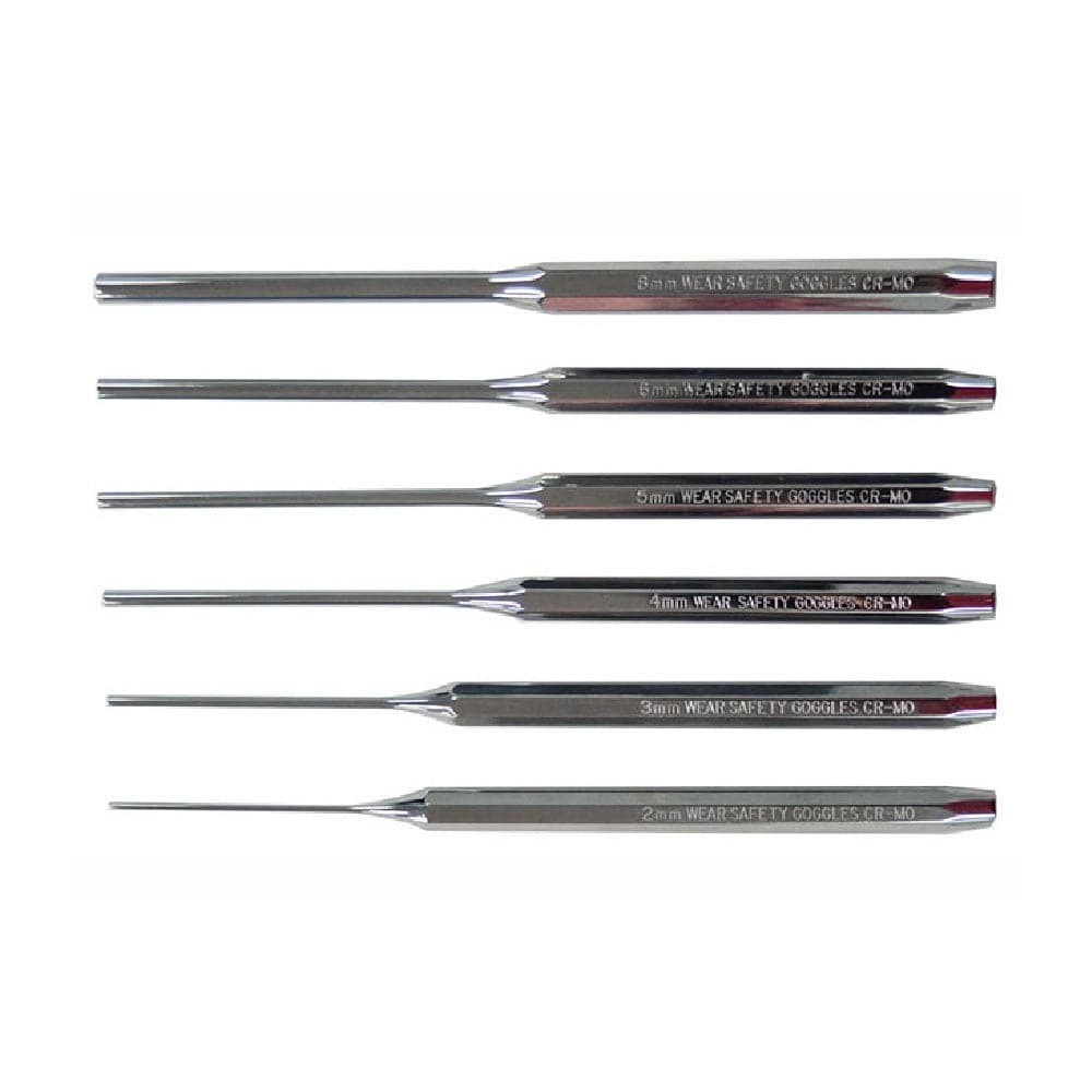 AuzGrip AuzGrip A71400 6 Piece 200mm Long Pin Punch Set
