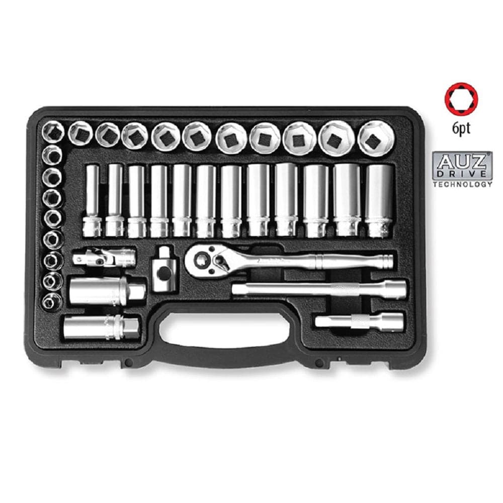 AuzGrip A75506 38 Piece Metric 3/8" Square Drive Deep & Standard Socket Set