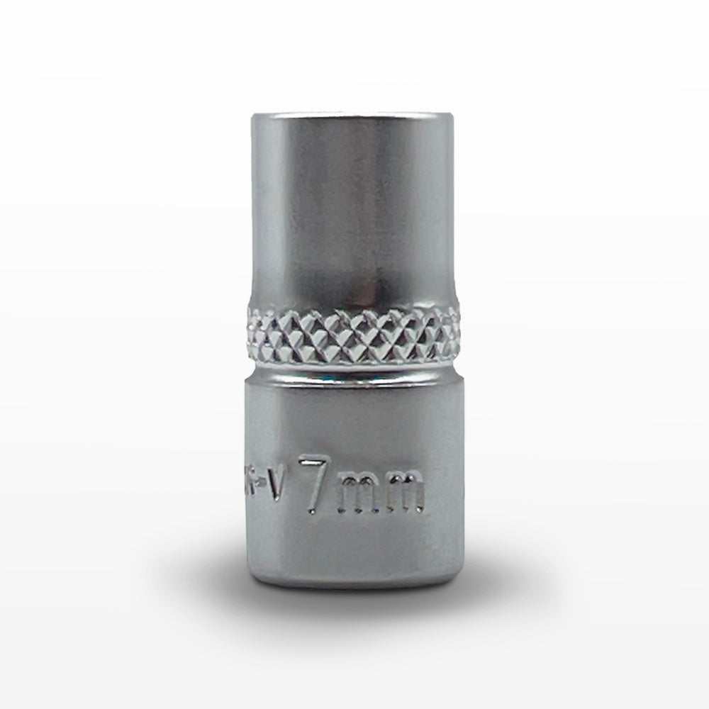 AuzGrip 7mm Metric 6 Point 1/4 Inch Square Drive Standard Socket Front