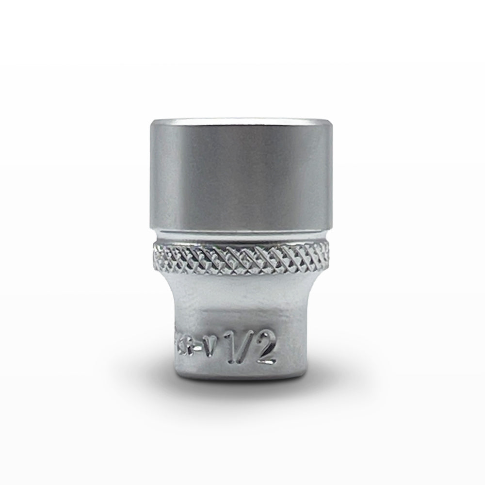 AuzGrip 1/2 Inch SAE 6 Point 1/4 Inch Square Drive Socket Front