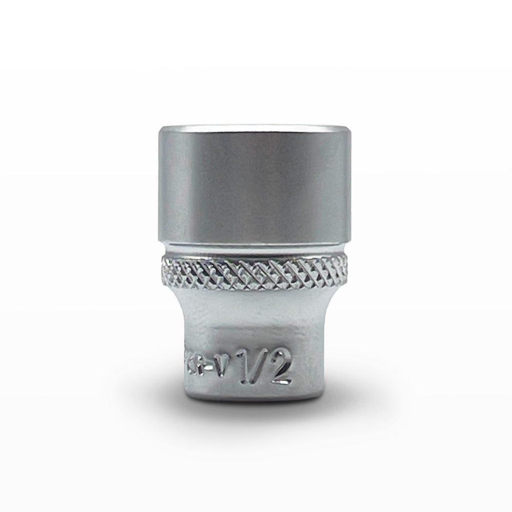 AuzGrip 1/2 Inch SAE 6 Point 1/4 Inch Square Drive Standard Socket Front