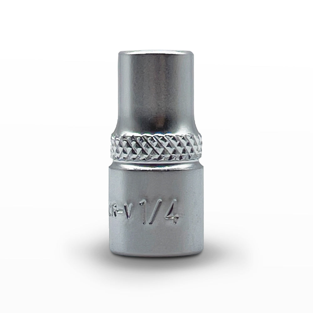 AuzGrip 1/4 Inch SAE 6 Point 1/4 Inch Square Drive Standard Socket Front