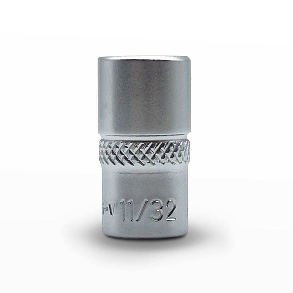 AuzGrip 11/32 Inch SAE 6 Point 1/4 Inch Square Drive Standard Socket Front