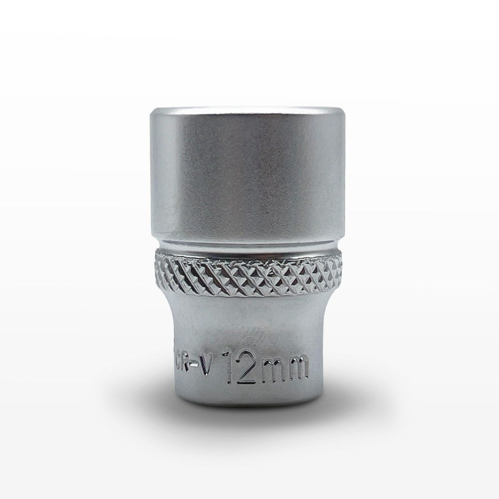 AuzGrip 12mm Metric 6 Point 1/4 Inch Square Drive Standard Socket Front