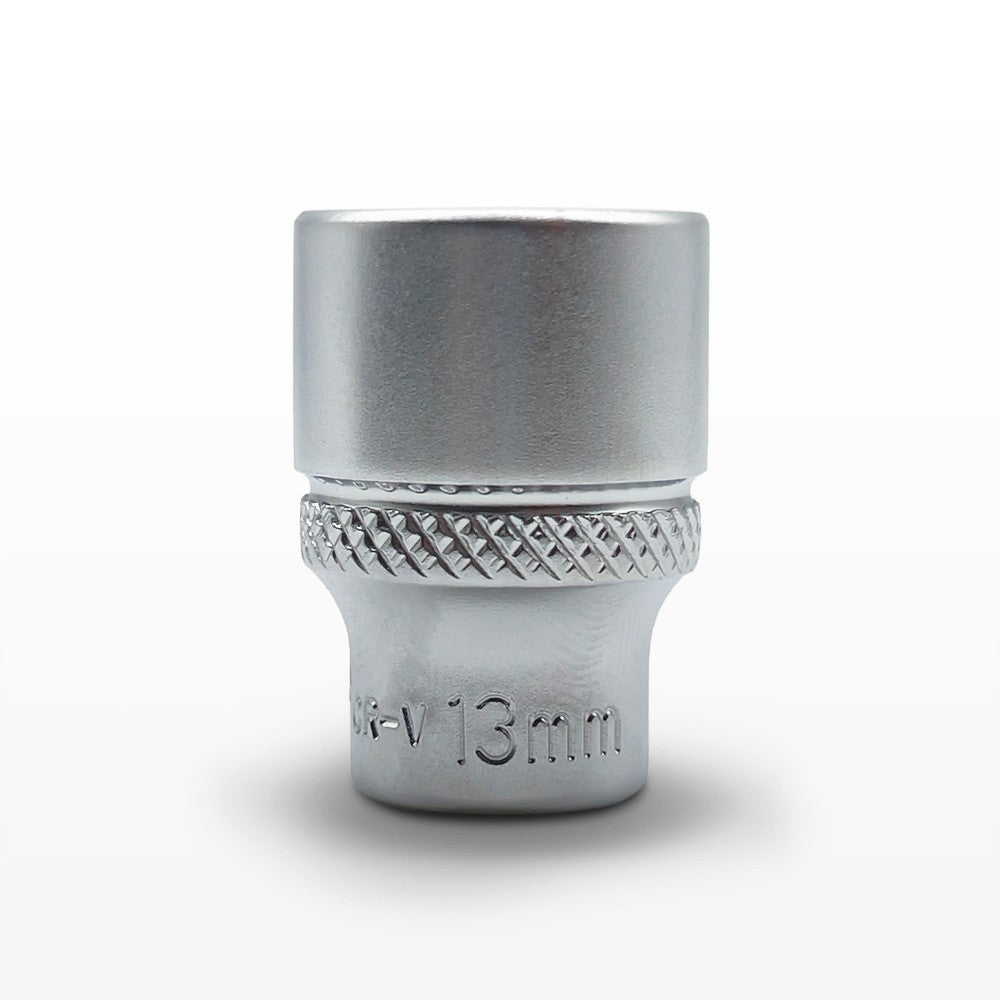 AuzGrip 13mm Metric 6 Point 1/4 Inch Square Drive Standard Socket Front