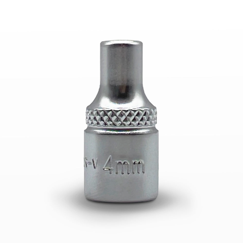 AuzGrip 4mm Metric 6 Point 1/4 Inch Square Drive Standard Socket Front