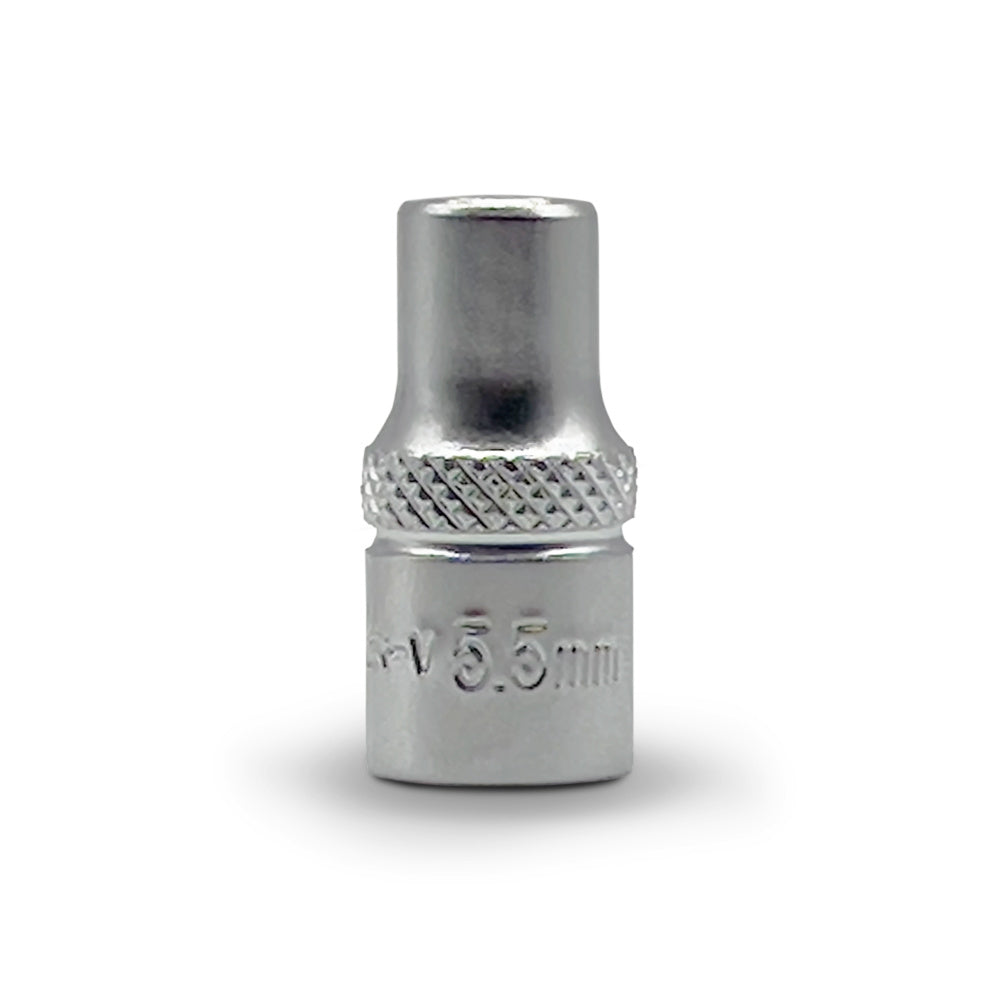 AuzGrip 5.5mm 6 Point Metric 1/4 Inch Square Drive Socket Front