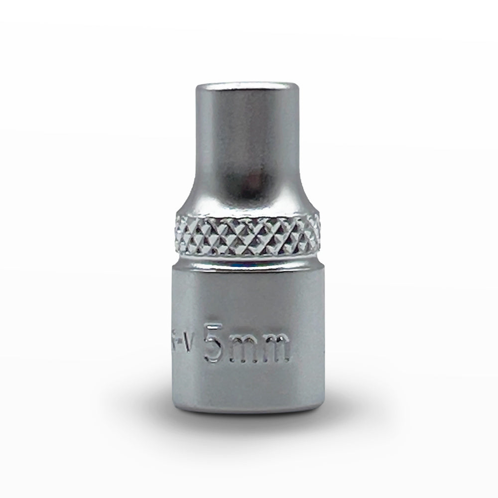 AuzGrip 5mm Metric 6 Point 1/4 Inch Square Drive Standard Socket Front
