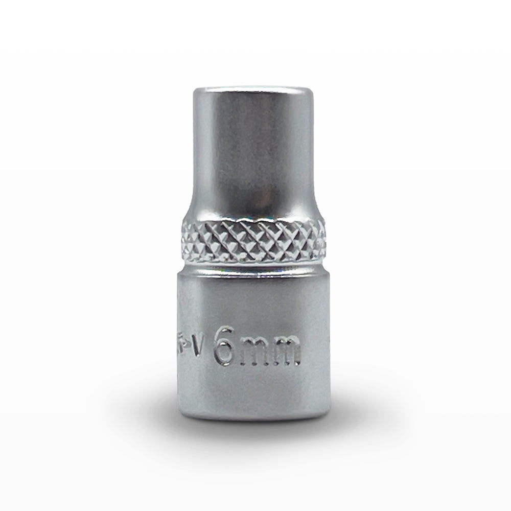 AuzGrip 6mm Metric 6 Point 1/4 Inch Square Drive Socket Front