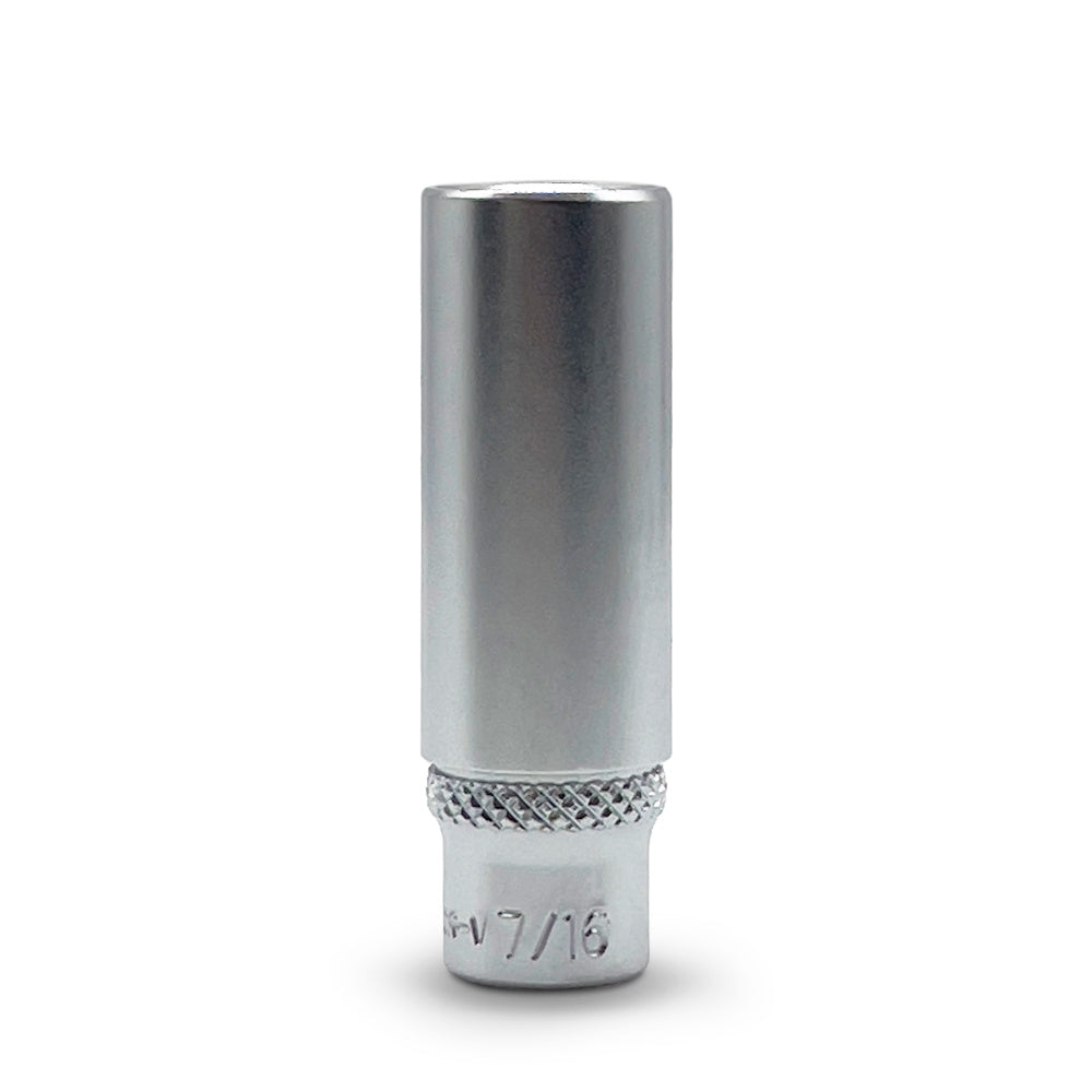 AuzGrip 7/16 Inch SAE 6 Point 1/4 Inch Square Drive Deep Socket Front