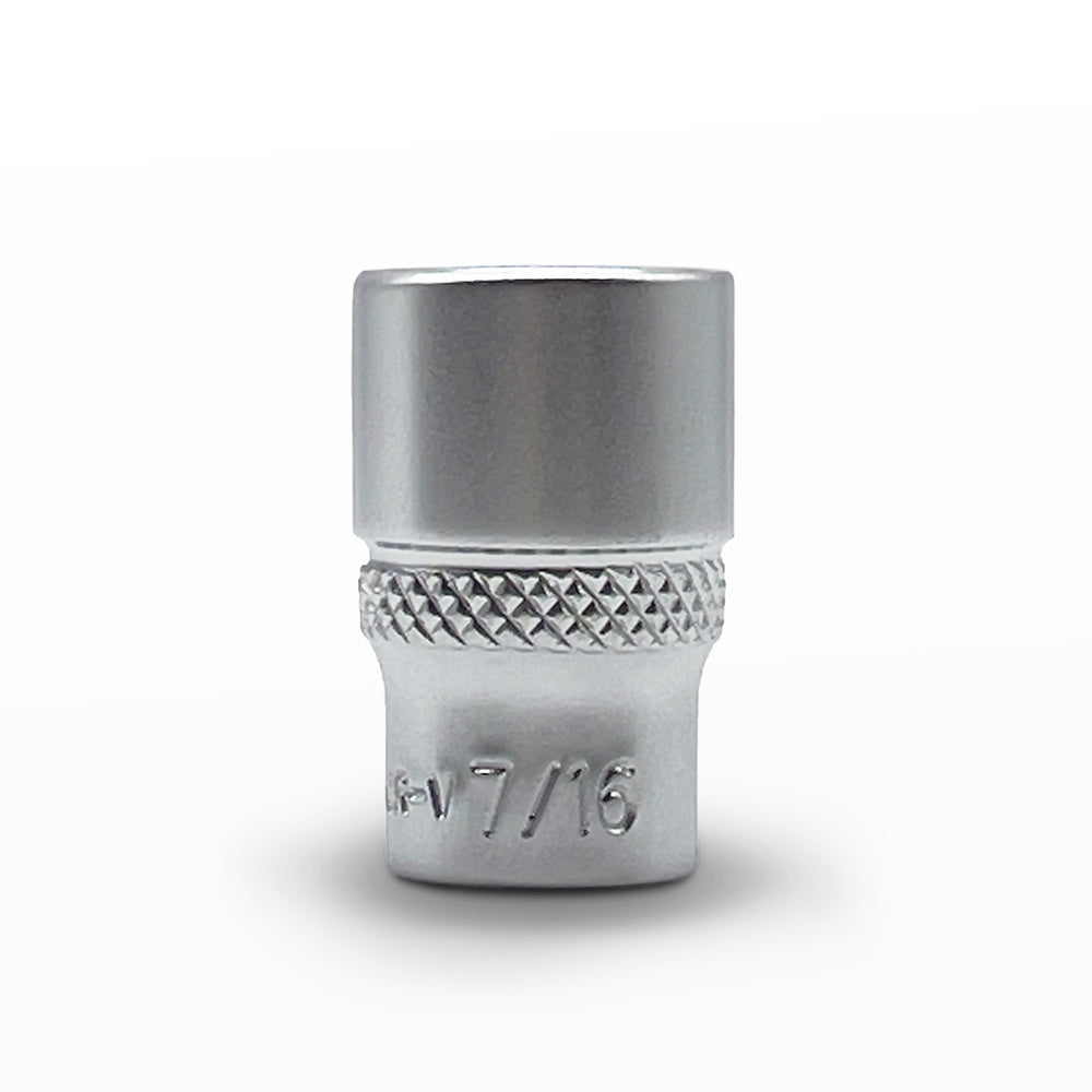 AuzGrip 7/16 Inch SAE 6 Point 1/4 Inch Square Drive Socket Front