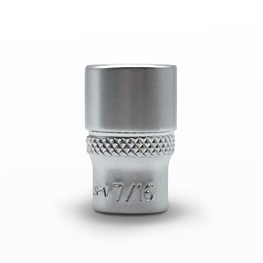 AuzGrip 7/16 Inch SAE 6 Point 1/4 Inch Square Drive Standard Socket Front