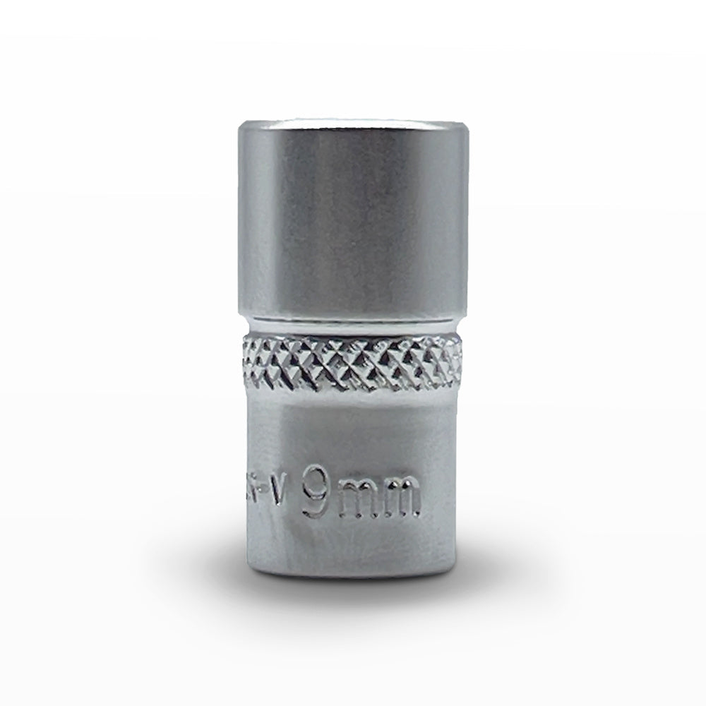 AuzGrip 9mm Metric 6 Point 1/4 Inch Square Drive Socket Front