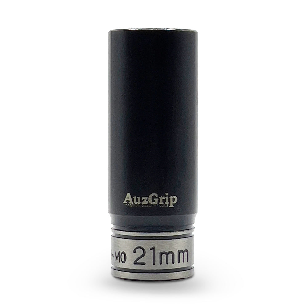 AuzGrip A84581 21mm 6 Point 1/2'' Square Drive Thin Wall Deep Impact Socket Front