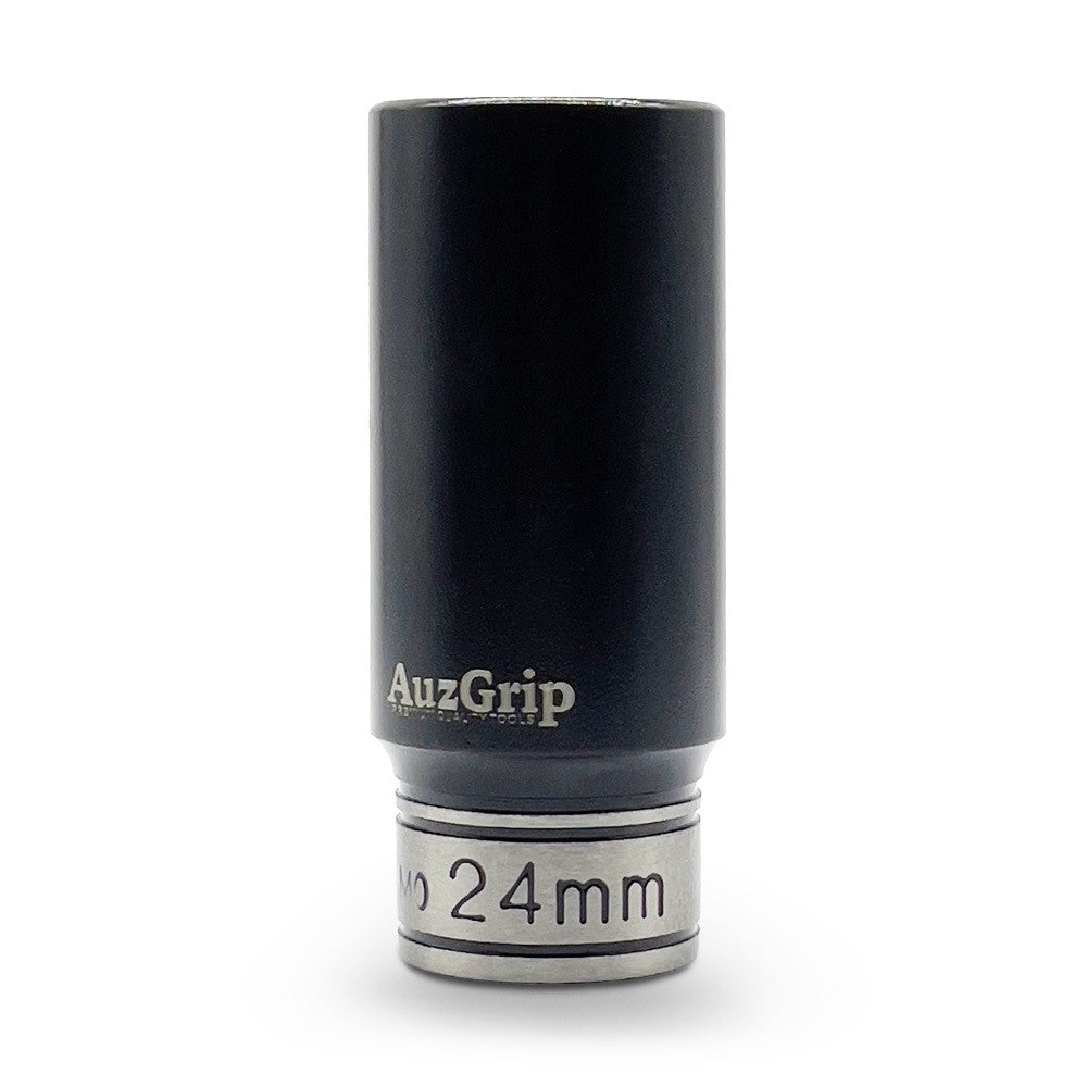AuzGrip A84584 24mm 6 Point 1/2'' Square Drive Thin Wall Deep Impact Socket Front