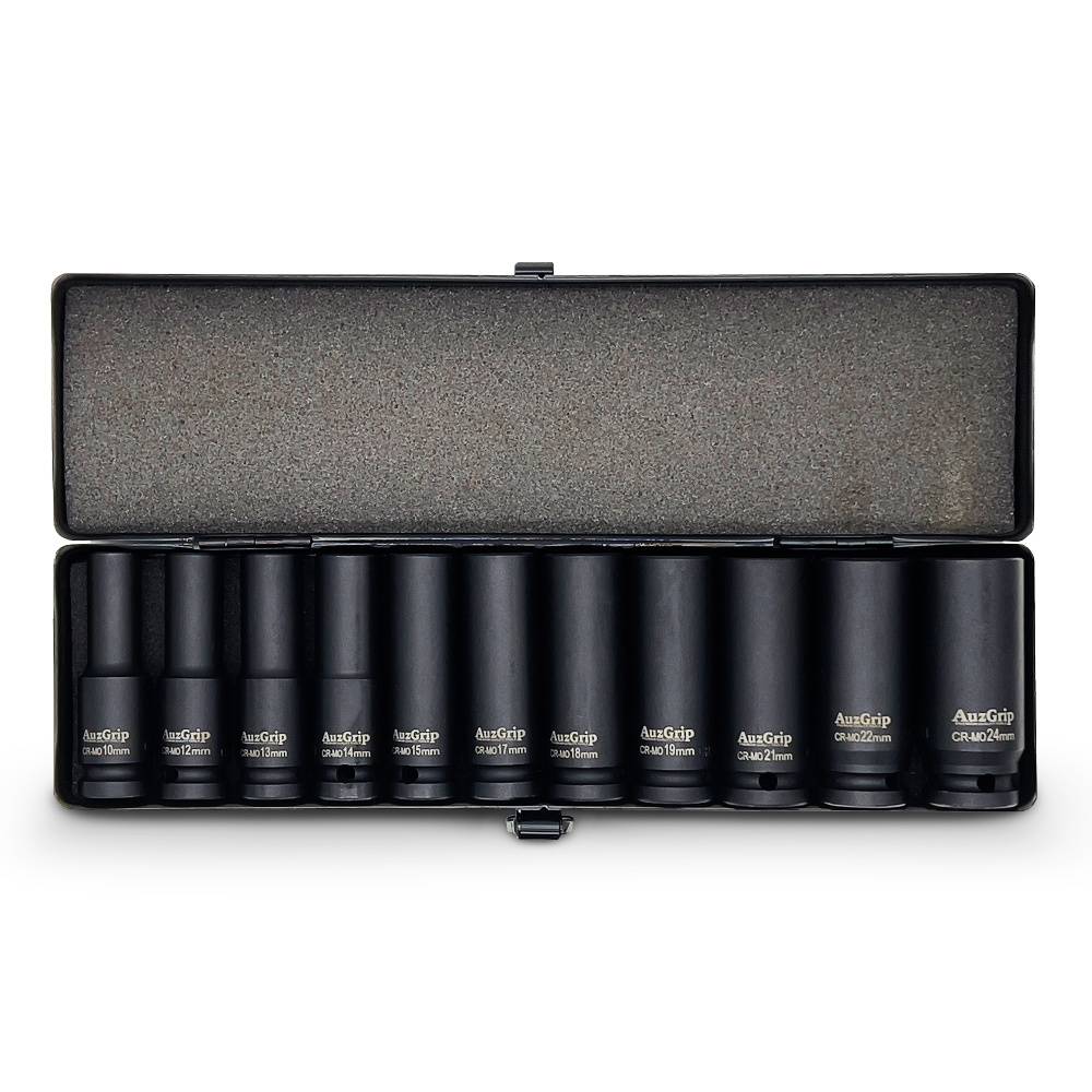 AuzGrip A84612 11 Piece Metric Deep Impact Socket Set