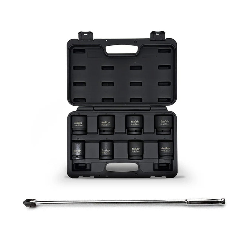 AuzGrip A86607 8pc 3/4" Metric Impact Socket Set + A67310 Breaker Bar Bundle