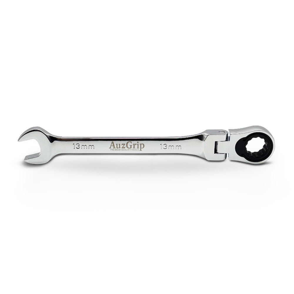 AuzGrip A89720 13mm Flexible Open End Ring Combination Ratchet Spanner Front