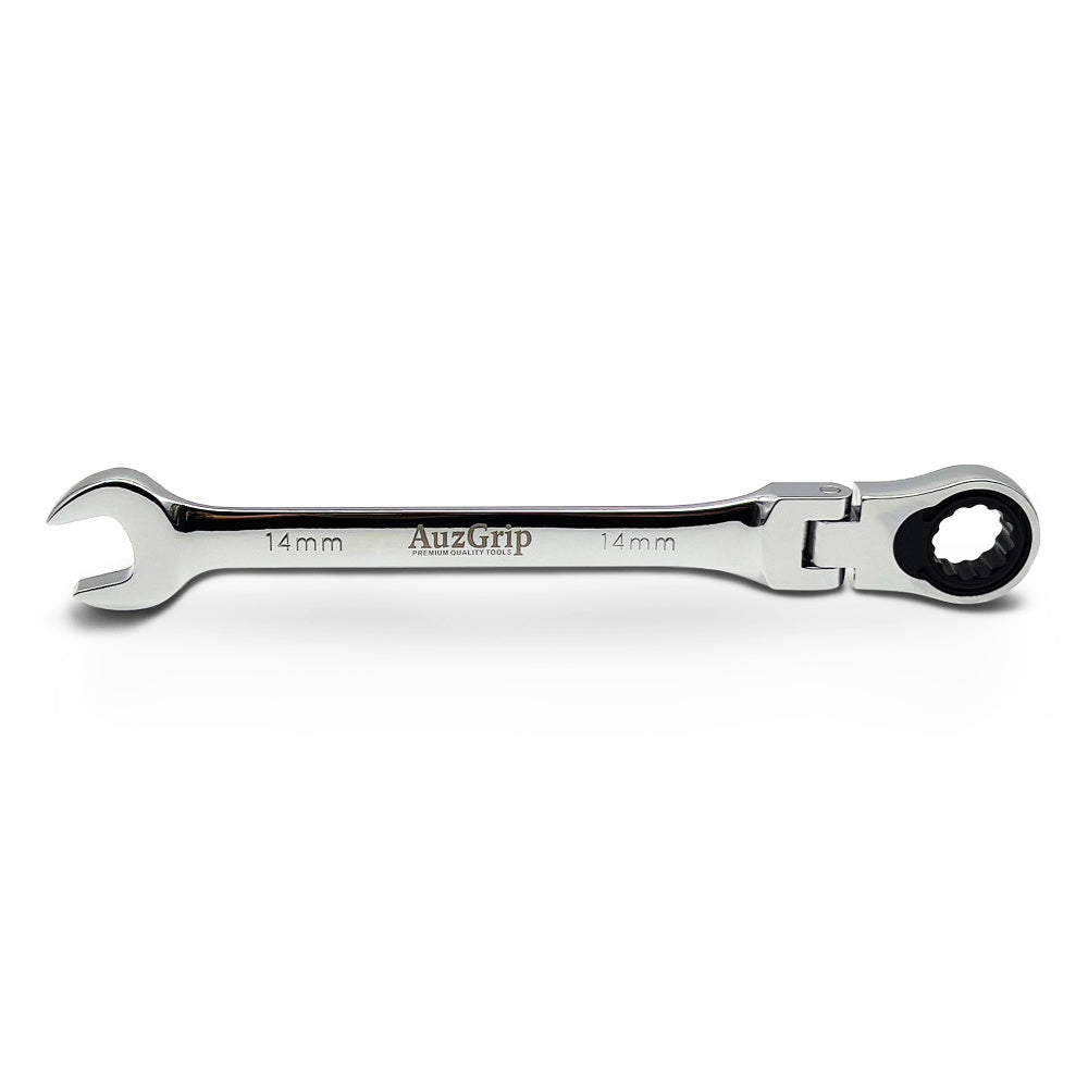 AuzGrip A89721 14mm Flexible Open End Ring Combination Ratchet Spanner Front