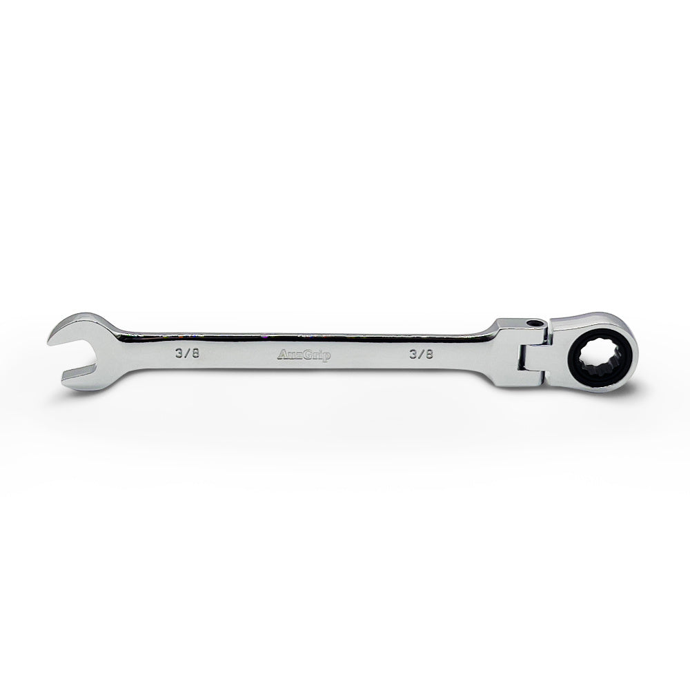 AuzGrip A89741 3/8 Inch Flexible Open End and Ring Combination Ratchet Spanner Front