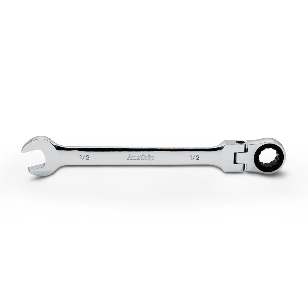 AuzGrip A89743 1/2 Inch Flexible Open End and Ring Combination Ratchet Spanner Front