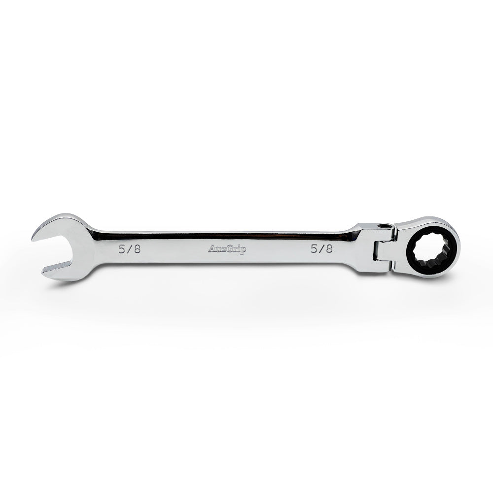 AuzGrip A89745 5/8 Inch Flexible Open End and Ring Combination Ratchet Spanner Front