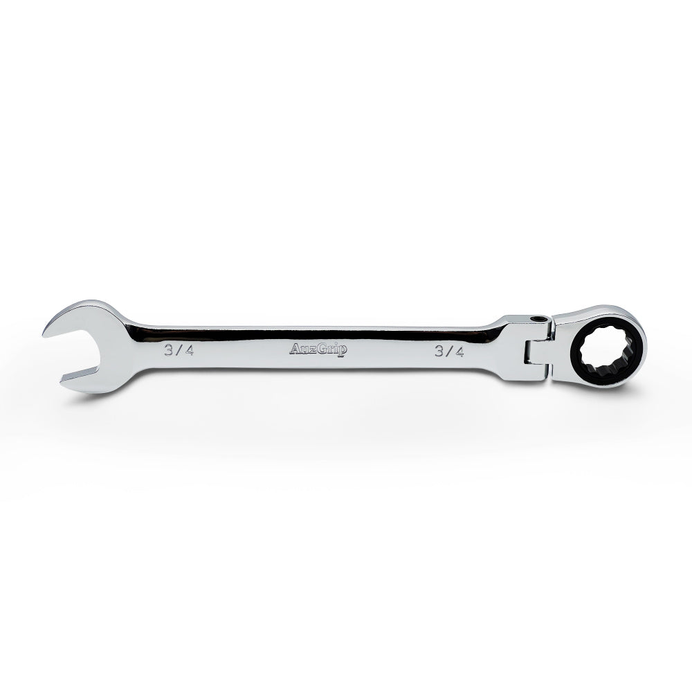 AuzGrip A89747 3/4 Inch Flexible Open End and Ring Combination Ratchet Spanner Front