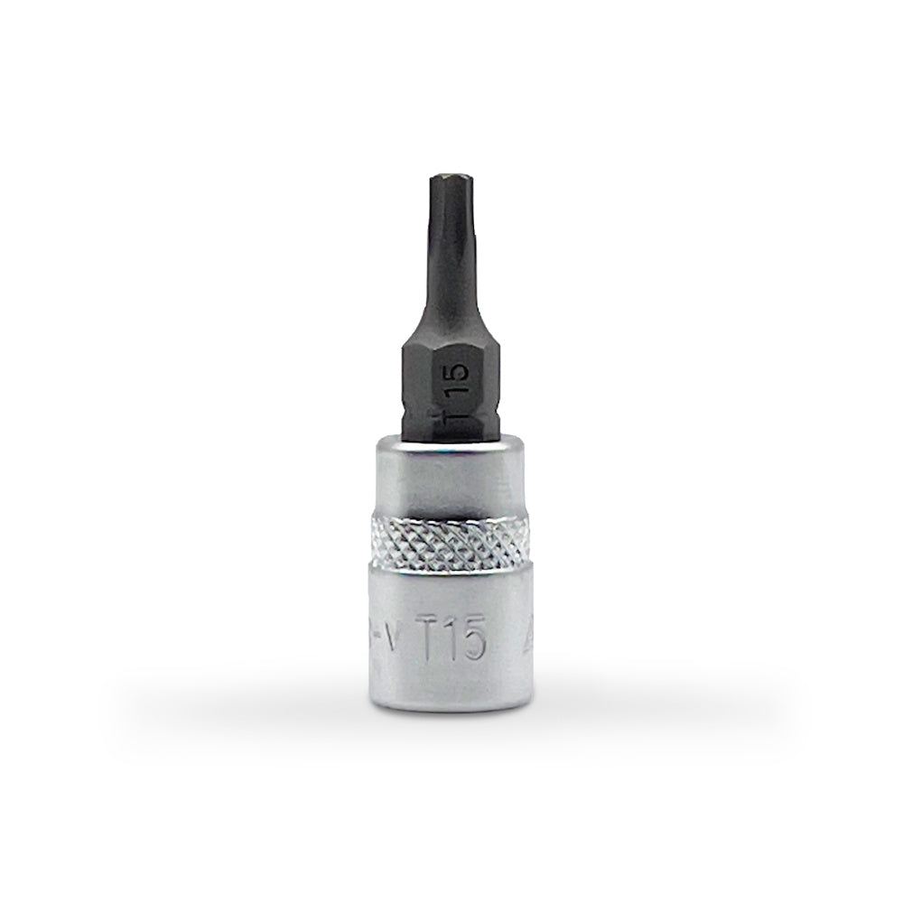 AuzGrip T15 1/4 Inch Square Drive E-Torx Bit Socket Front