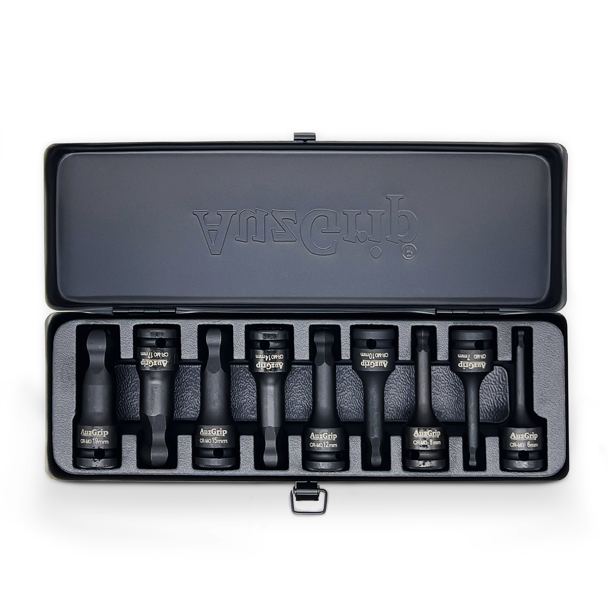 AuzGrip A84605 9 Piece Metric 1/2'' Square Drive Ball End Hex Bit Impact Socket Set Main
