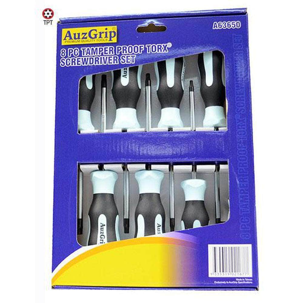 AuzGrip AuzGrip A63650 8 Piece 100mm Tamper Proof Torx Screwdriver Set
