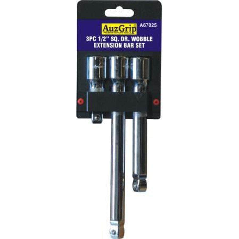 AuzGrip AuzGrip A67025 3 Piece 1/2" Square Drive Wobble Extension Bar Set