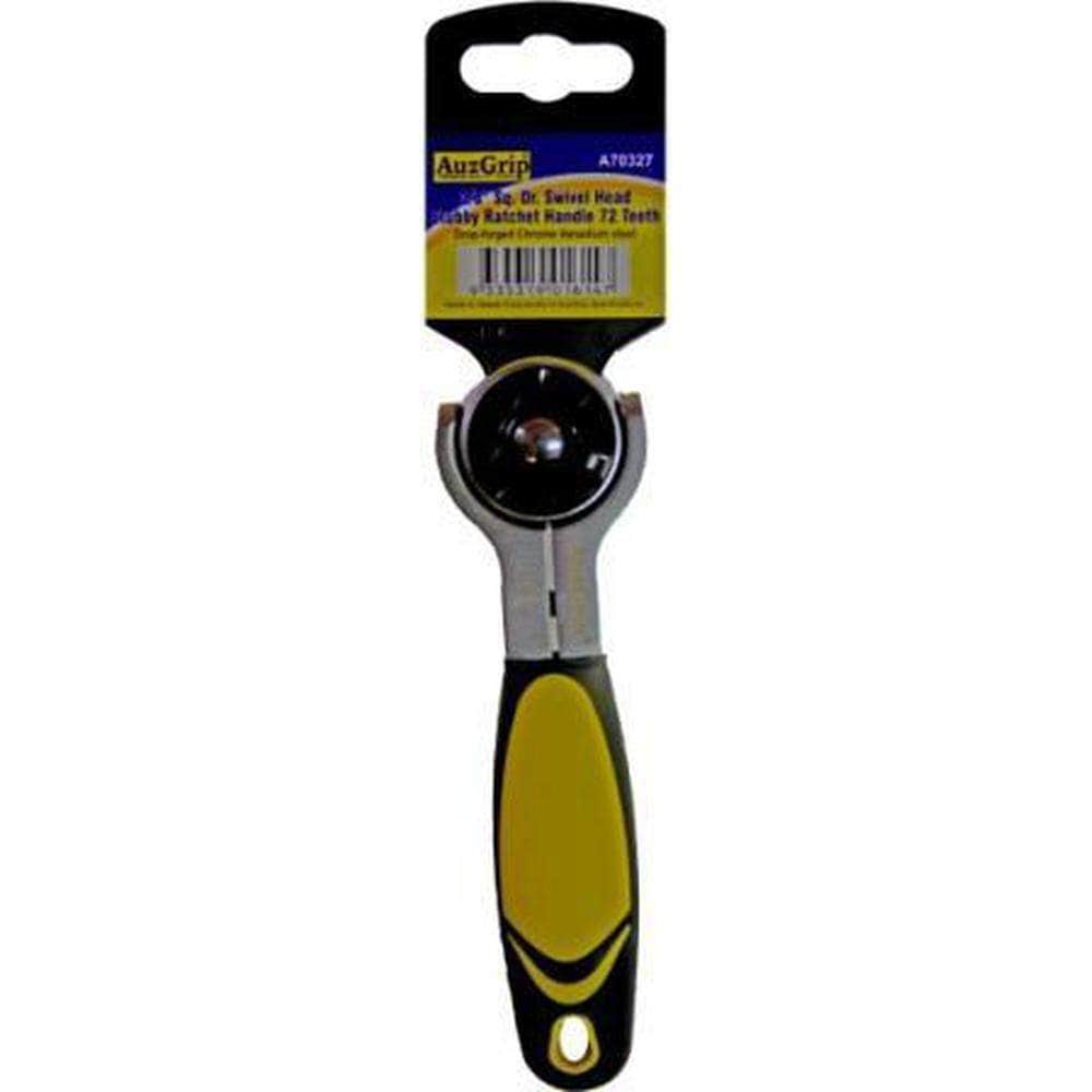 AuzGrip AuzGrip A70327 72 Teeth 3/8" Square Drive Swivel Head Stubby Ratchet
