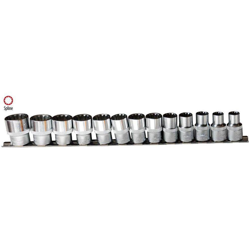 AuzGrip AuzGrip A70750 12 Piece 10mm-24mm 1/2" Square Drive Spline Socket Set