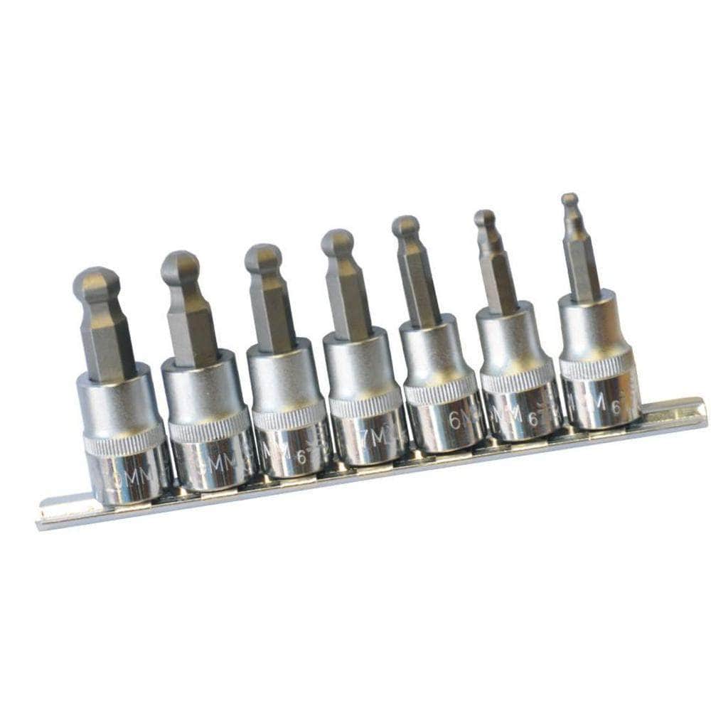 AuzGrip AuzGrip A71040- 7 Piece SAE 3/8" Square Drive Hex Ball-End Socket Bit Set