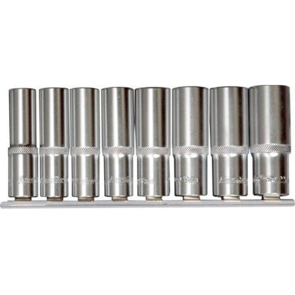 AuzGrip AuzGrip A75451 8 Piece SAE 12 Point 3/8" Square Drive Deep Socket Set