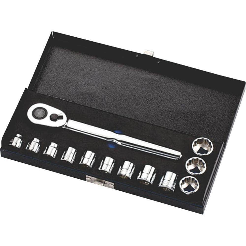 AuzGrip AuzGrip A75502 13 Piece Metric 12 Point 3/8" Square Drive Low Profile Socket Set