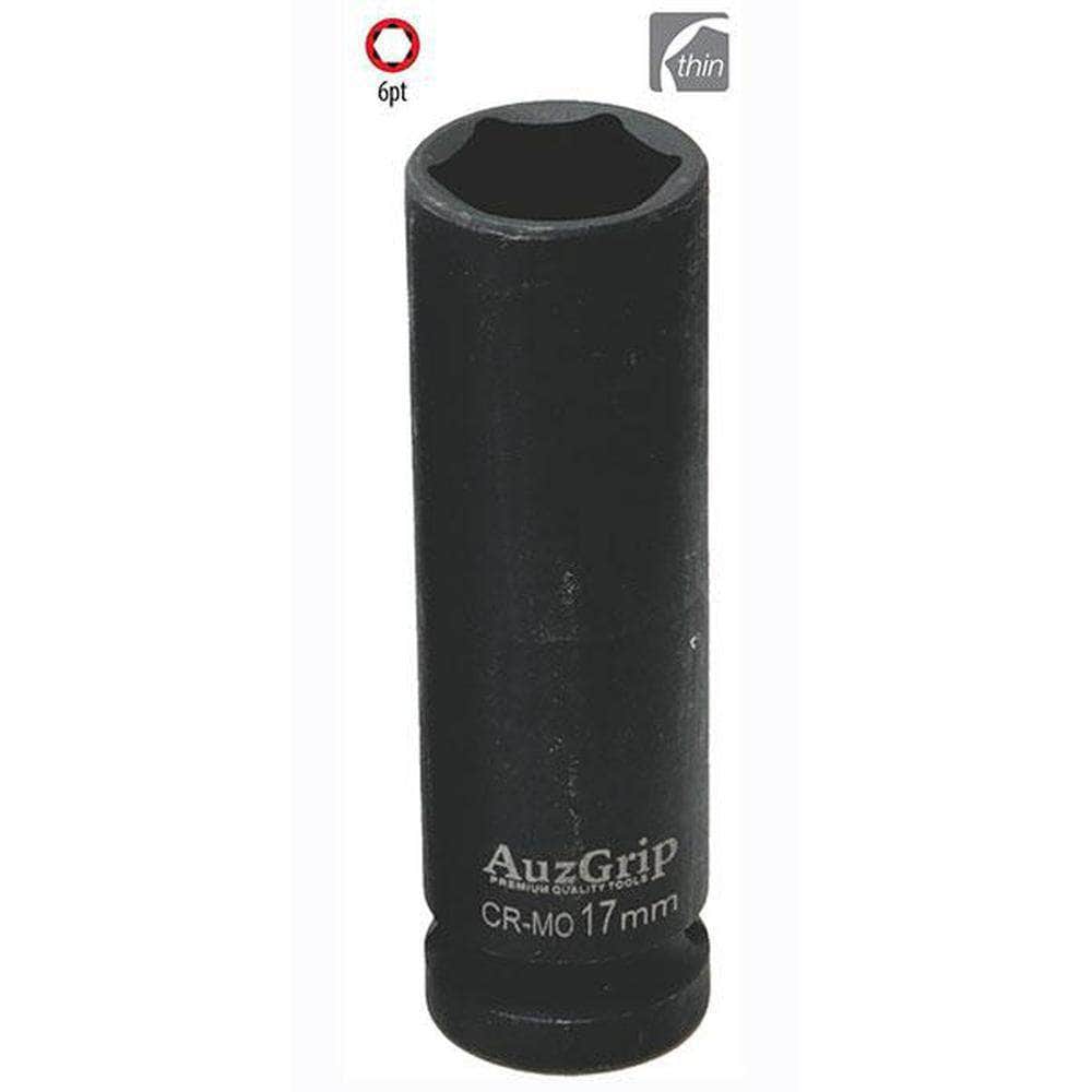 AuzGrip AuzGrip A84567 17mm 6 Point 1/2" Square Drive Thin Wall Deep Impact Socket