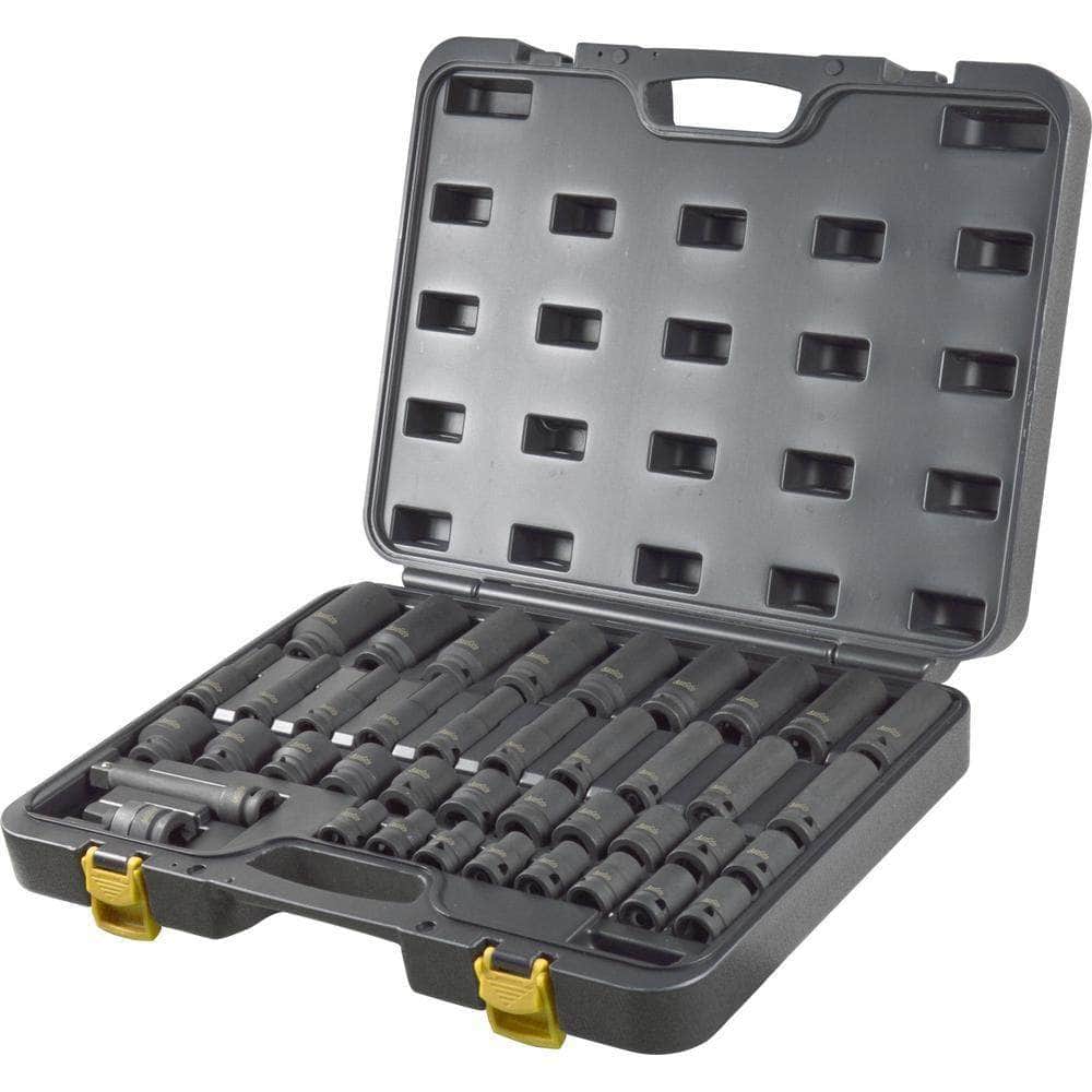 AuzGrip AuzGrip A84617 40 Piece Metric 6 Point 1/2" Square Drive Deep & Standard Impact Socket Set