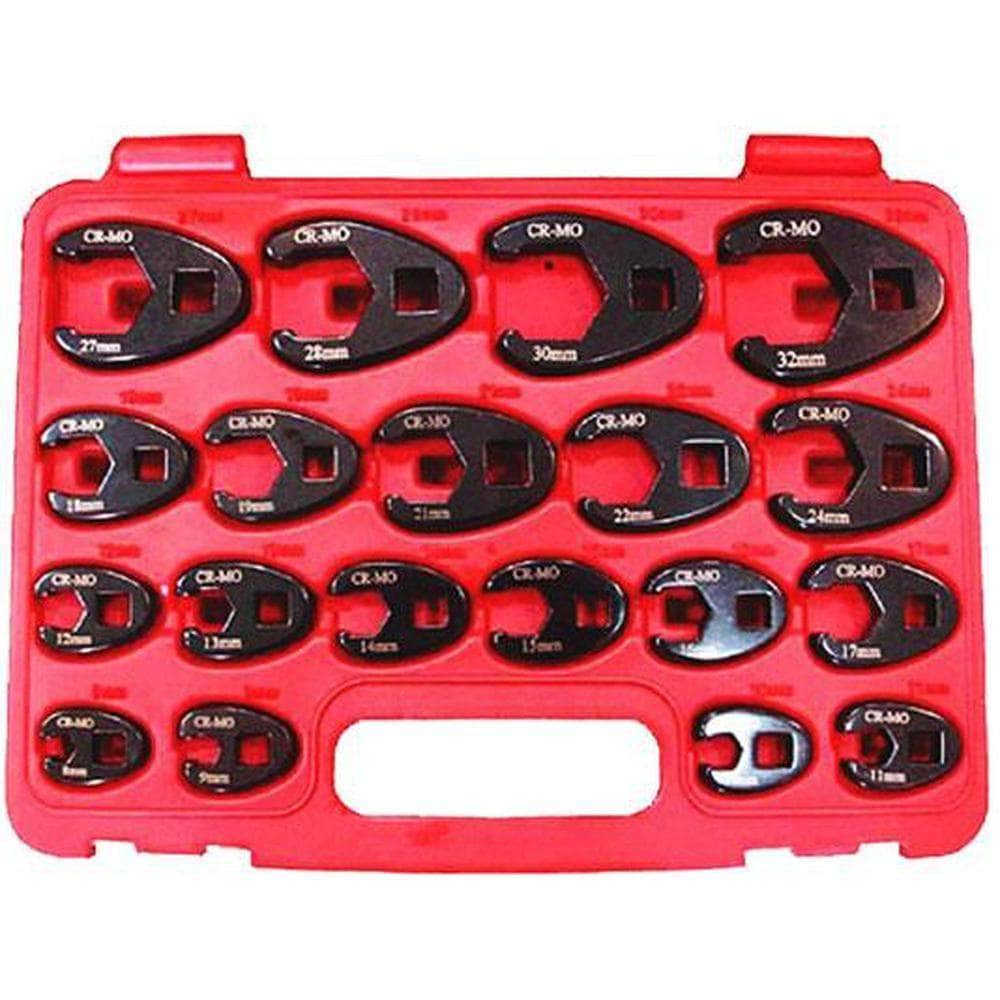 AuzGrip AuzGrip A84801 19 Piece 3/8'' & 1/2'' Square Drive Crowfoot Impact Wrench Set