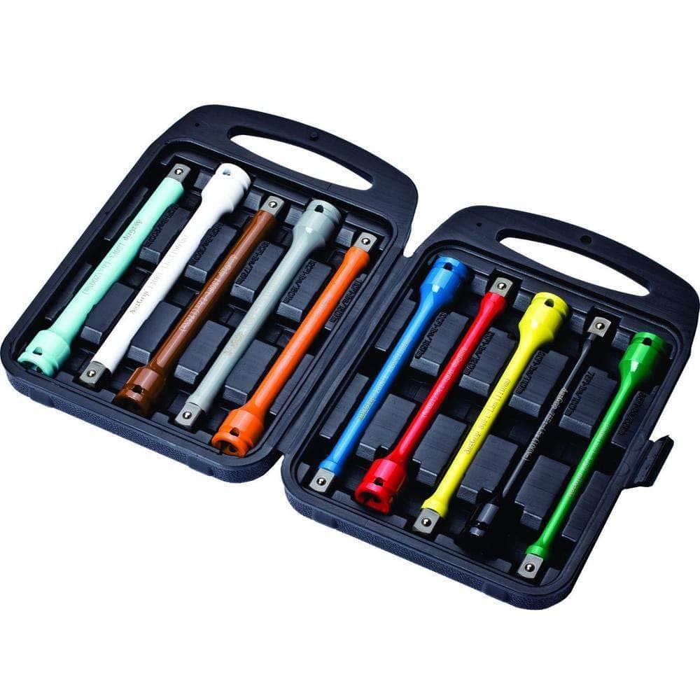 AuzGrip AuzGrip A84868 10 Piece 1/2" Square Drive Torsion Extension Bar Set