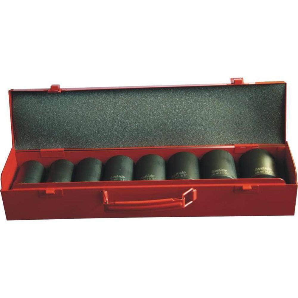 AuzGrip AuzGrip A86608 8 Piece SAE 6 Point 3/4" Square Drive Deep Impact Socket Set