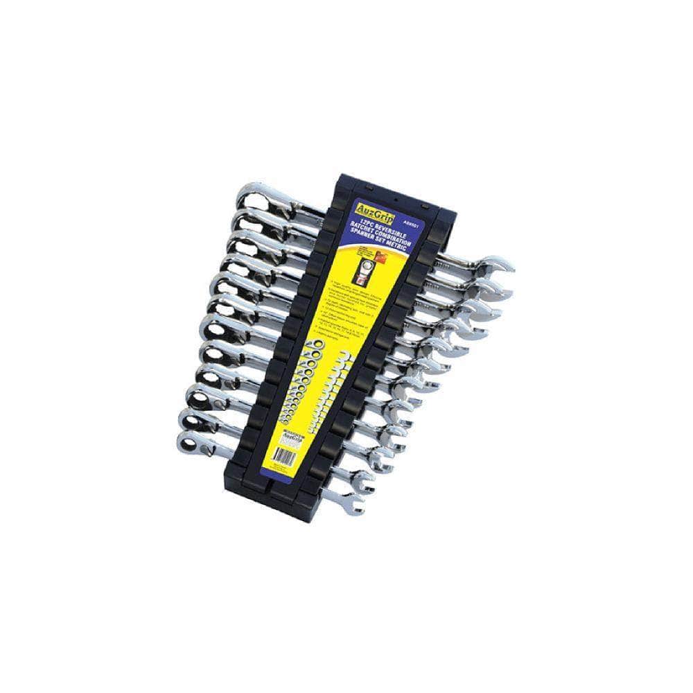 AuzGrip AuzGrip A89501 12 Piece Metric Reversible Ratchet Combination Spanner Set