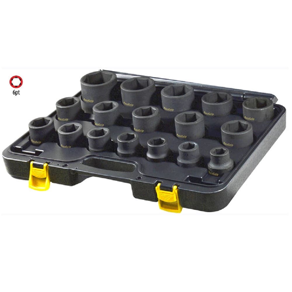 AuzGrip A86602 17 Piece Metric 6 Point 3/4" Square Drive Impact Socket Set