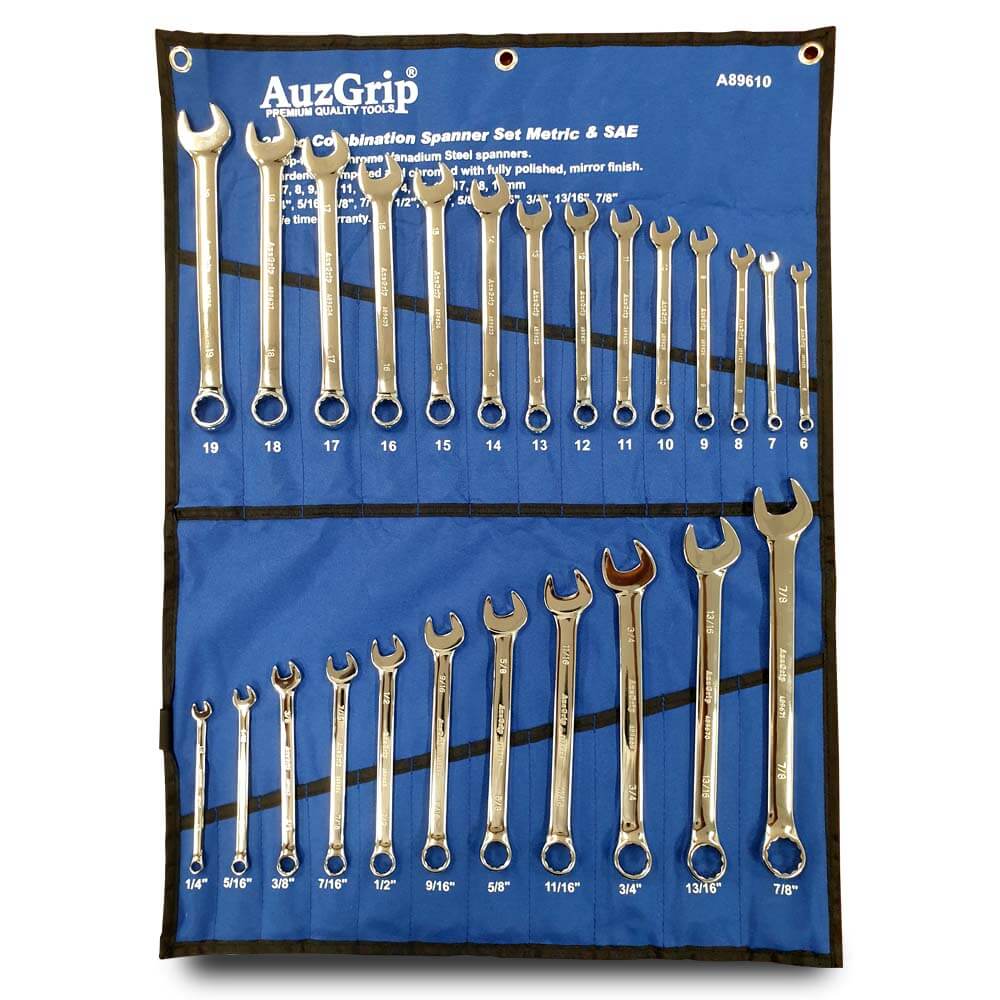 AuzGrip A89610 25 Piece Combination Spanner Set | Tools Warehouse