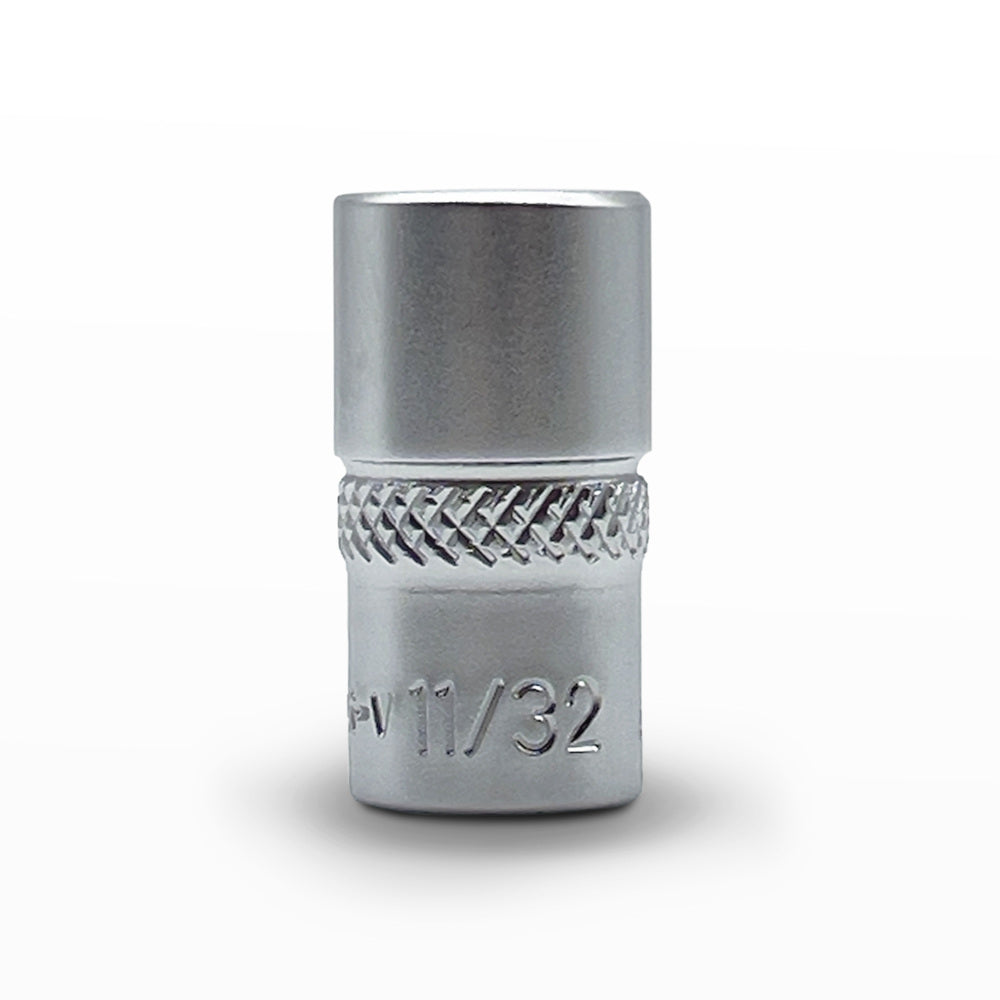 AuzGrip 11/32 Inch SAE 6 Point 1/4 Inch Square Drive Socket Front
