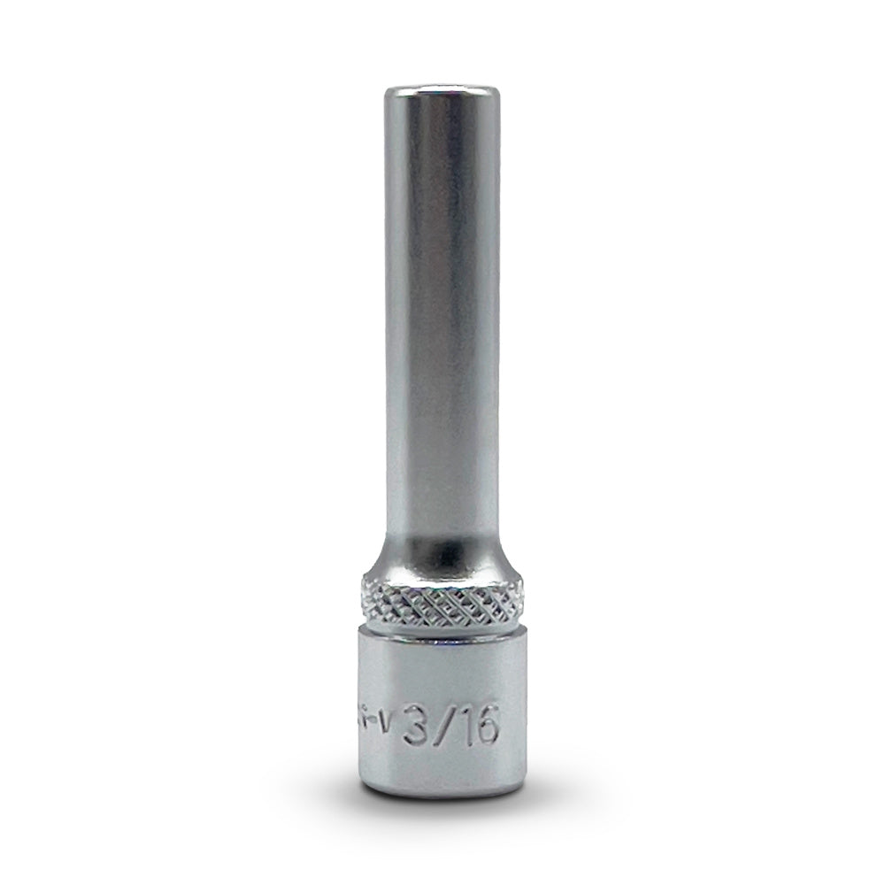 AuzGrip 3/16 Inch SAE 6 Point 1/4 Inch Square Drive Deep Socket Front
