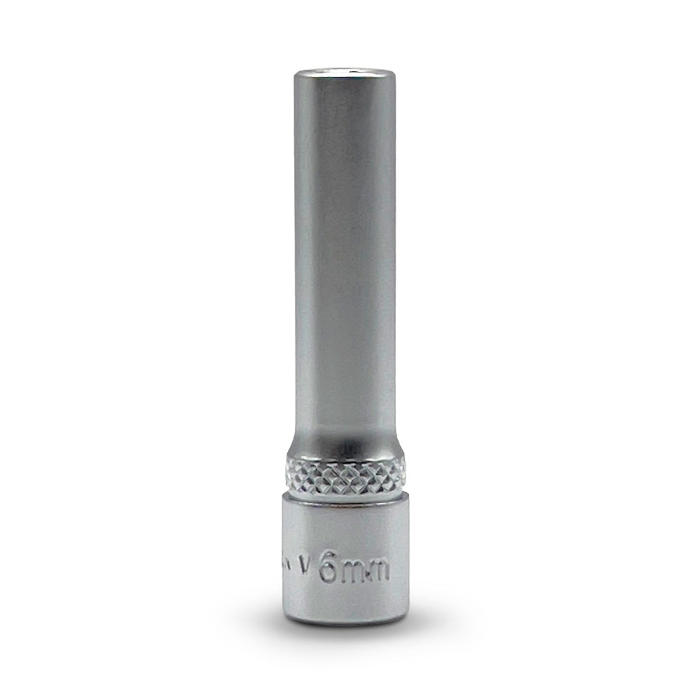 AuzGrip 6mm Metric 6 Point 1/4 Inch Square Drive Deep Socket Front