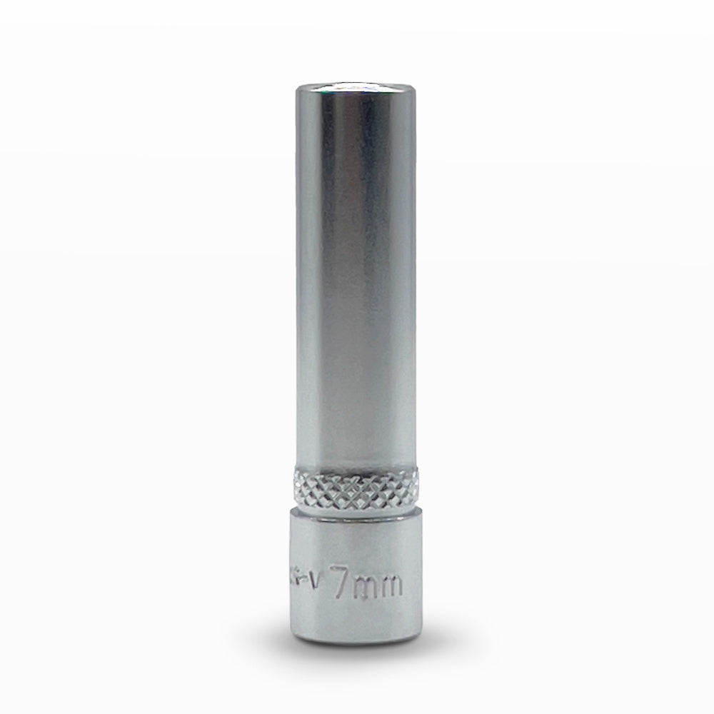 AuzGrip 7mm 6 Point 1/4 Inch Square Drive Metric Deep Socket Front