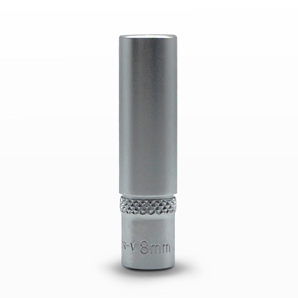 AuzGrip 8mm Metric 6 Point 1/4 Inch Square Drive Deep Socket Front