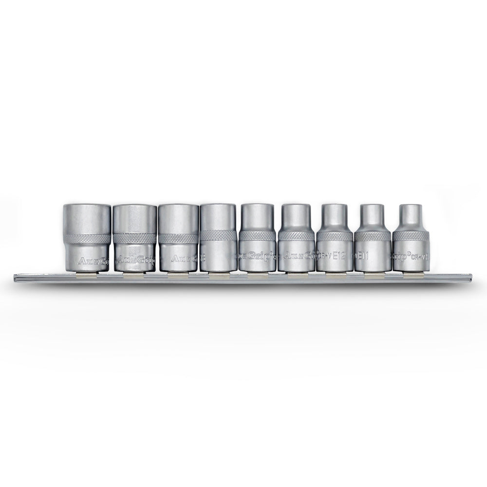 AuzGrip A71125 9 Piece E10 E24 E Torx Bit Socket Set Front